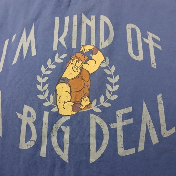 DISNEY‎ Hercules Big Deal Short Sleeve Tee Shirt Blue Size Large - Picture 4 of 6